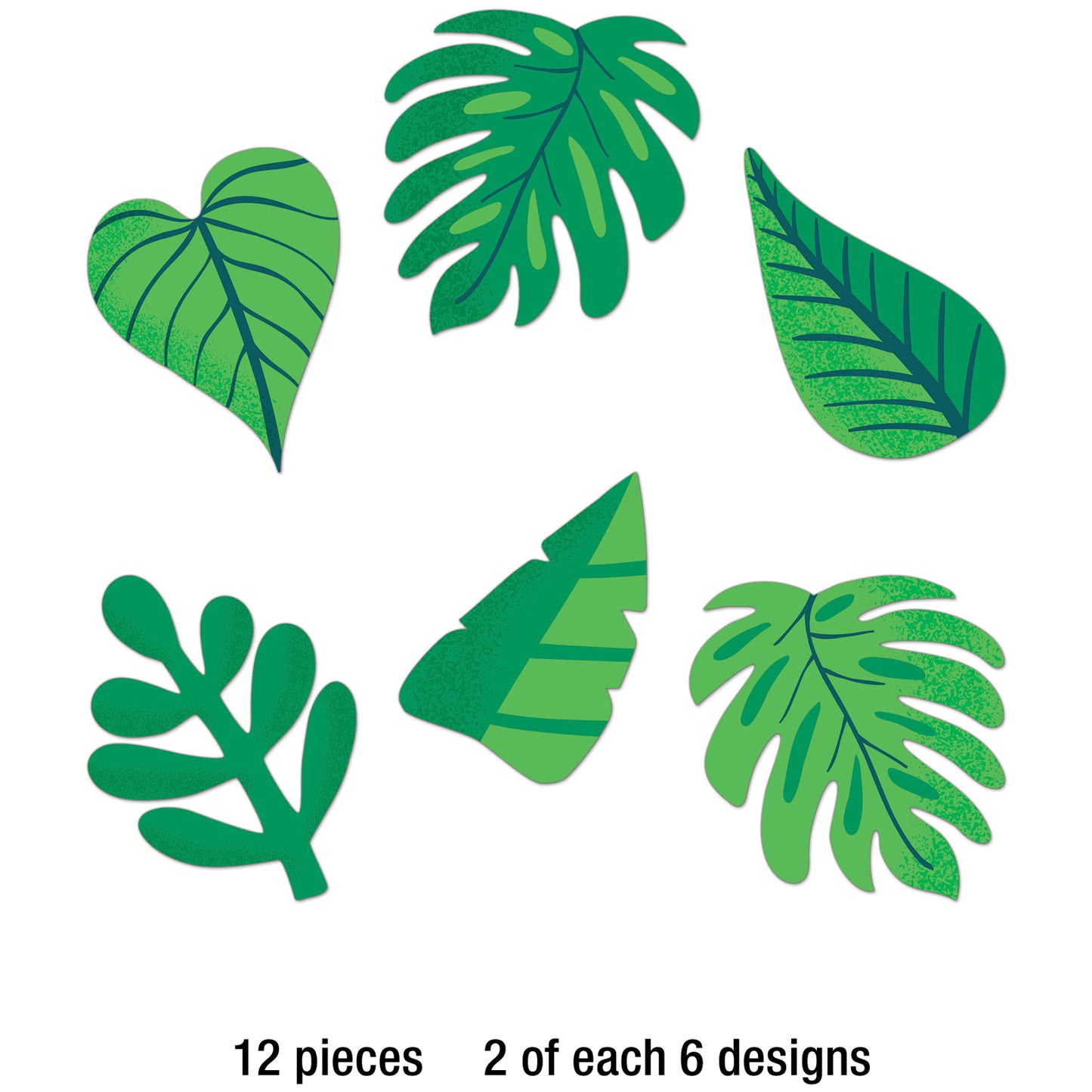 One World Tropical Leaves Extra Large Cut-Outs, Pack of 12