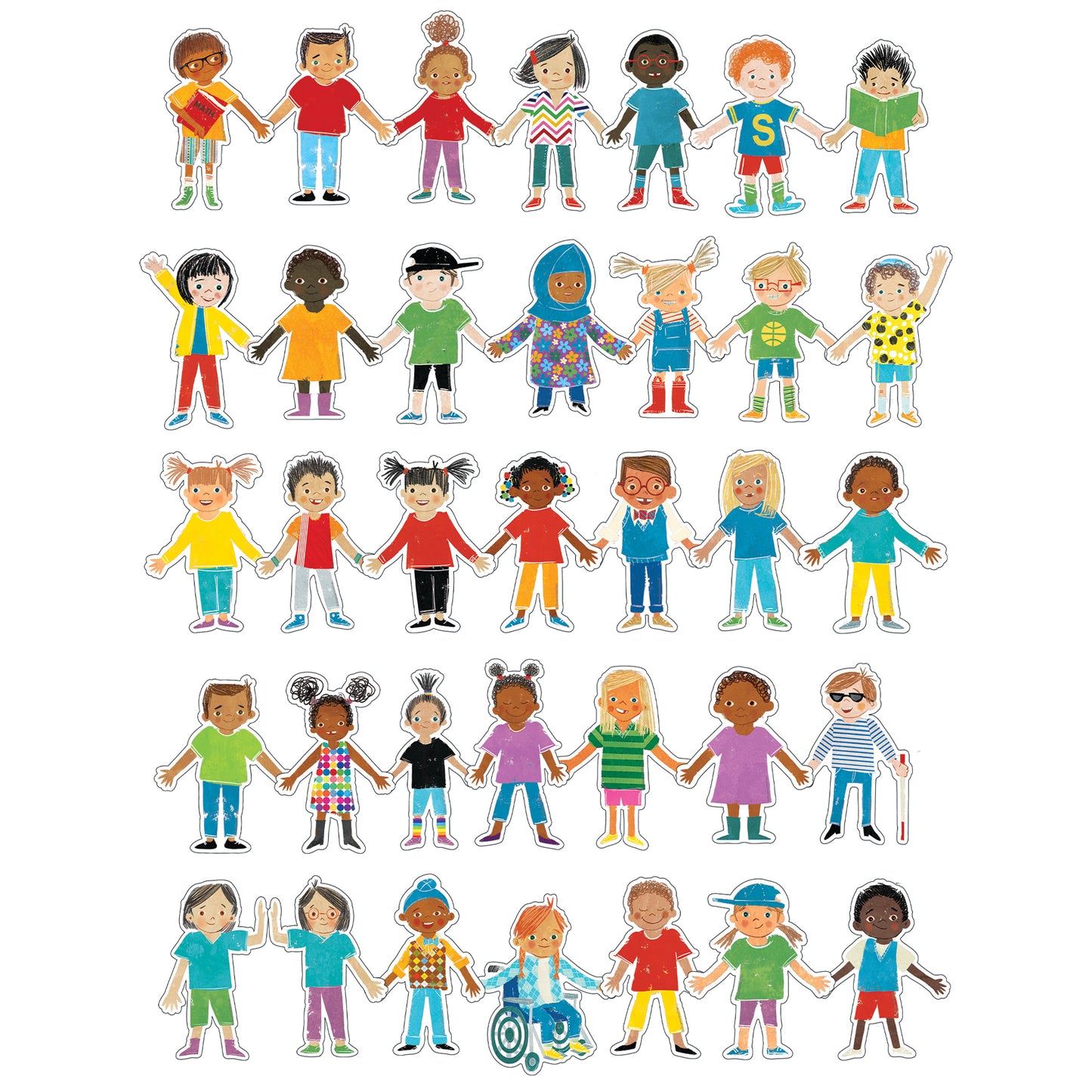 All Are Welcome Kids Cut-Outs, Pack of 36