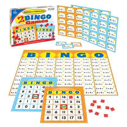 Addition & Subtraction Bingo Board Game, Grade K-2