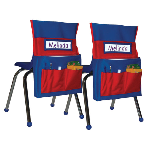 Chairback Buddy™ Pocket Chart, Blue/Red, Pack of 2
