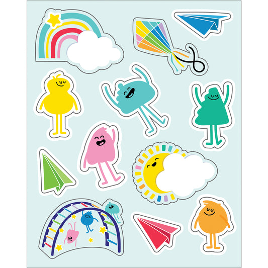 Happy Place Shape Stickers, Pack of 72