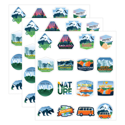 Adventure Vinyl Stickers, 100 Per Pack, 3 Packs