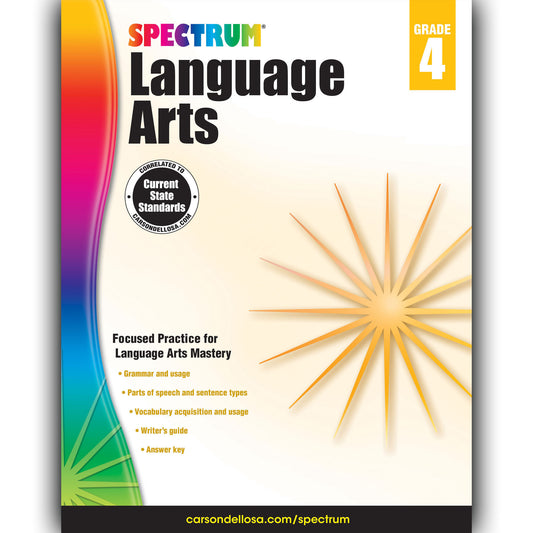 Language Arts Workbook, Grade 4, Paperback, Pack of 2