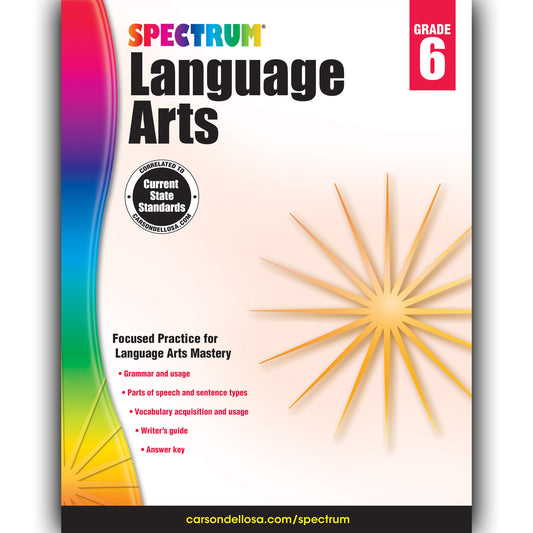 Language Arts Workbook, Grade 6, Paperback