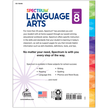 Spectrum Gr8 Language Arts Workbook