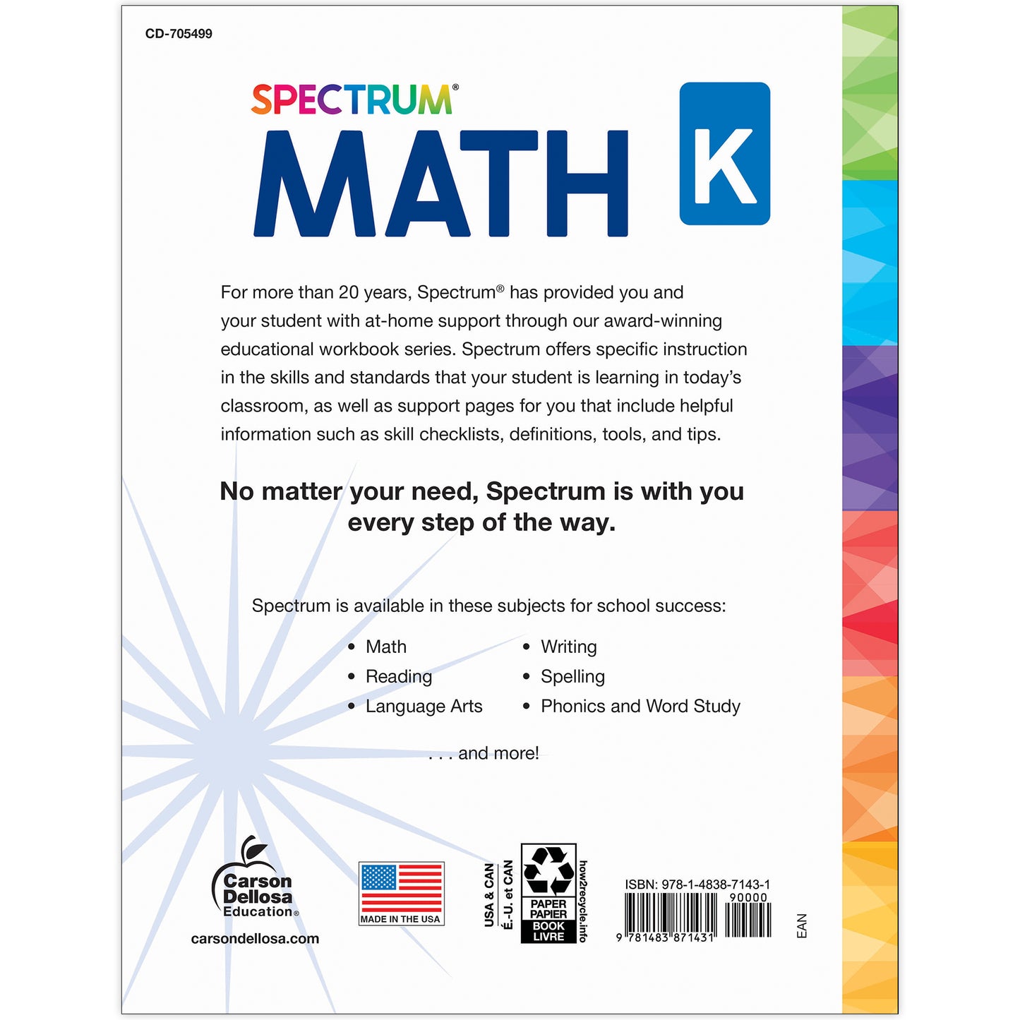 Spectrum Gr K Math Workbook