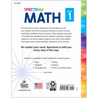 Spectrum Gr 1 Math Workbook