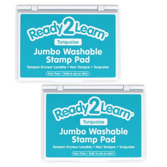 Jumbo Washable Stamp Pad - Turquoise - 6.2"L x 4.1"W - Pack of 2