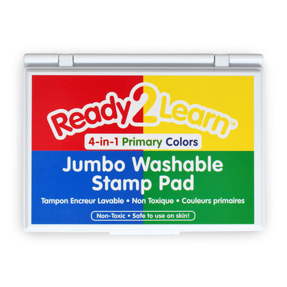 Jumbo Washable Stamp Pad - 4-in-1 Primary Colors - Pack of 2