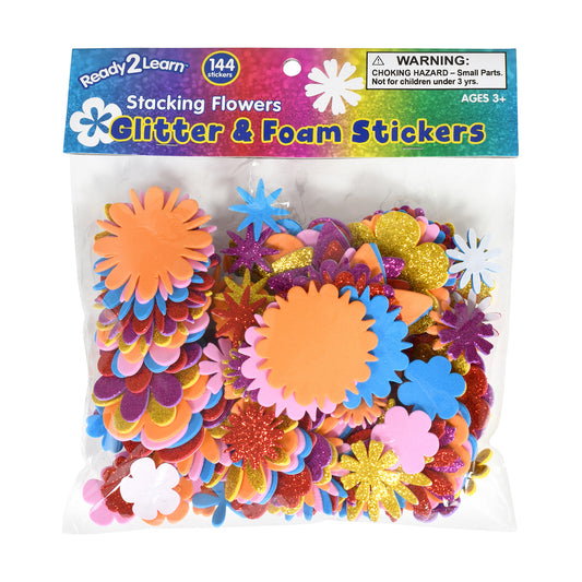 Glitter Foam Stickers Flowers Stacking