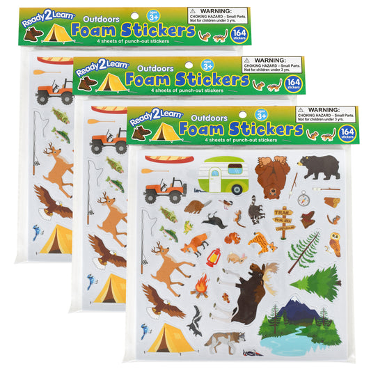 Foam Stickers - Outdoors - 164 Per Pack - 3 Packs