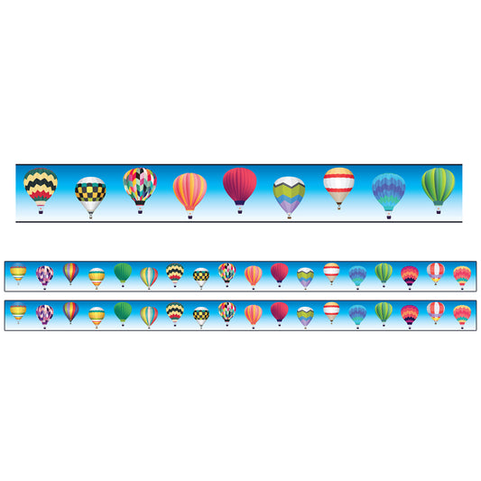 Borders/Trims, Magnetic, Rectangle Cut - 1-1/2" x 24", Hot Air Balloon Theme, 24' per Pack, 2 Packs