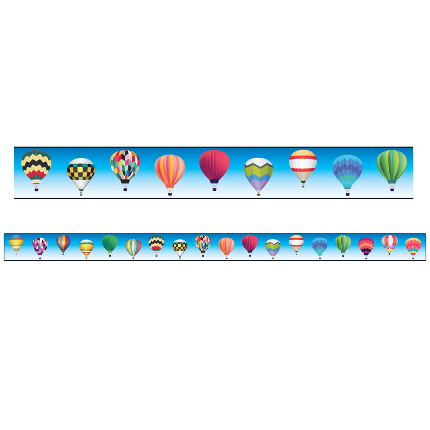 Borders/Trims, Magnetic, Rectangle Cut - 1-1/2" x 24", Hot Air Balloon Theme, 24' per Pack, 2 Packs
