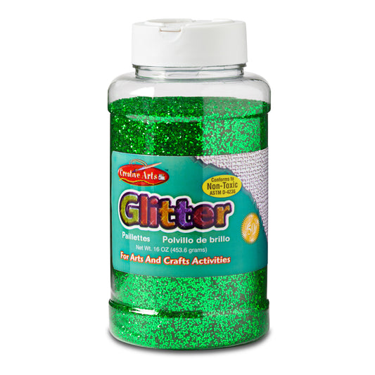 Green Glitter Bottle 16 oz, Set of 3