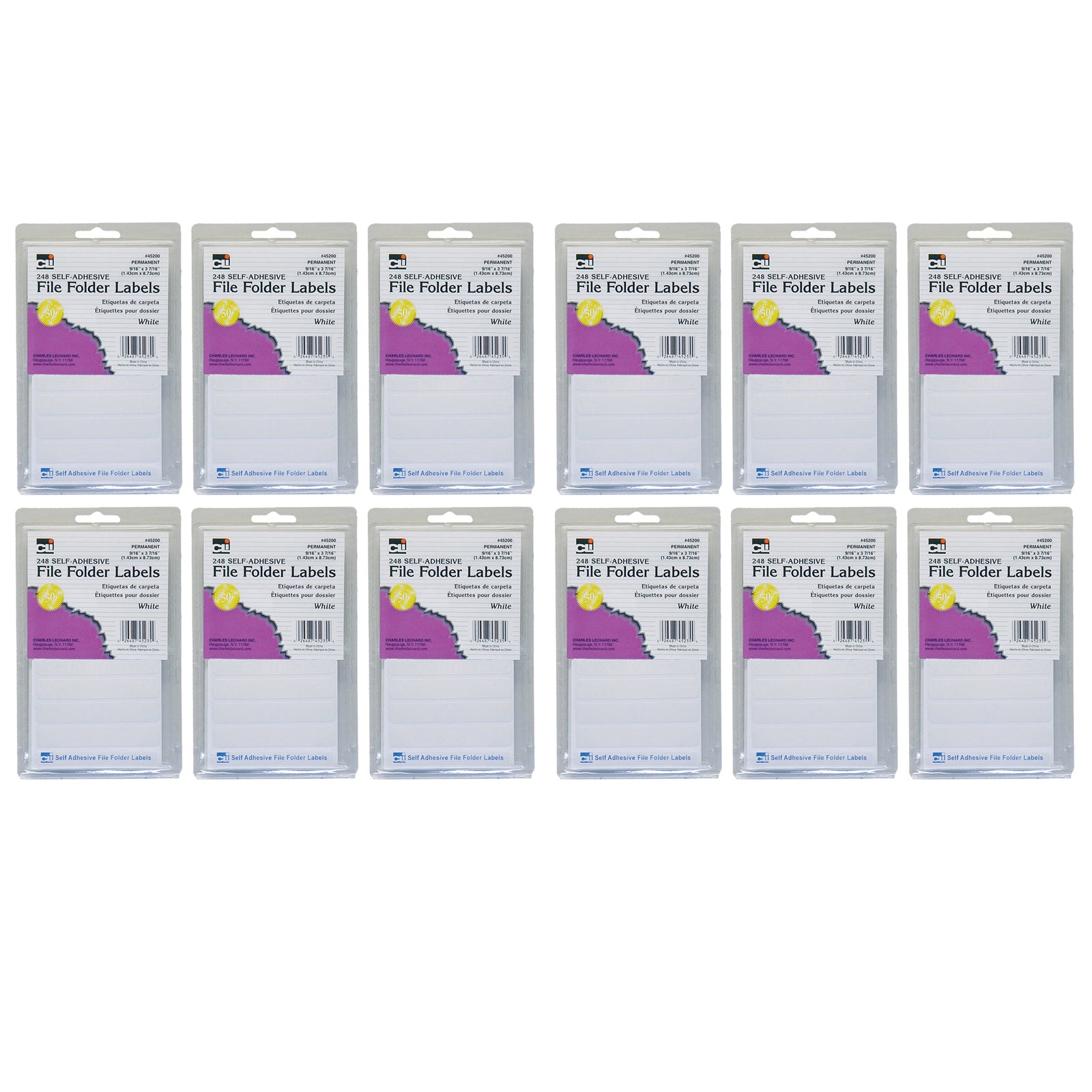 File Folder Labels, White, 248 Per Pack, 12 Packs – Loomini