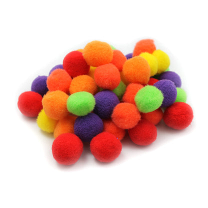 Creative Arts™ Pom-Poms, 1", Hot Colors, Bag of 50