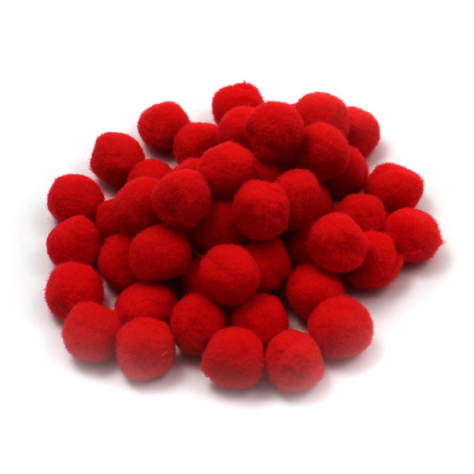 Creative Arts™ Pom-Poms, 1", Red, Pack of 50