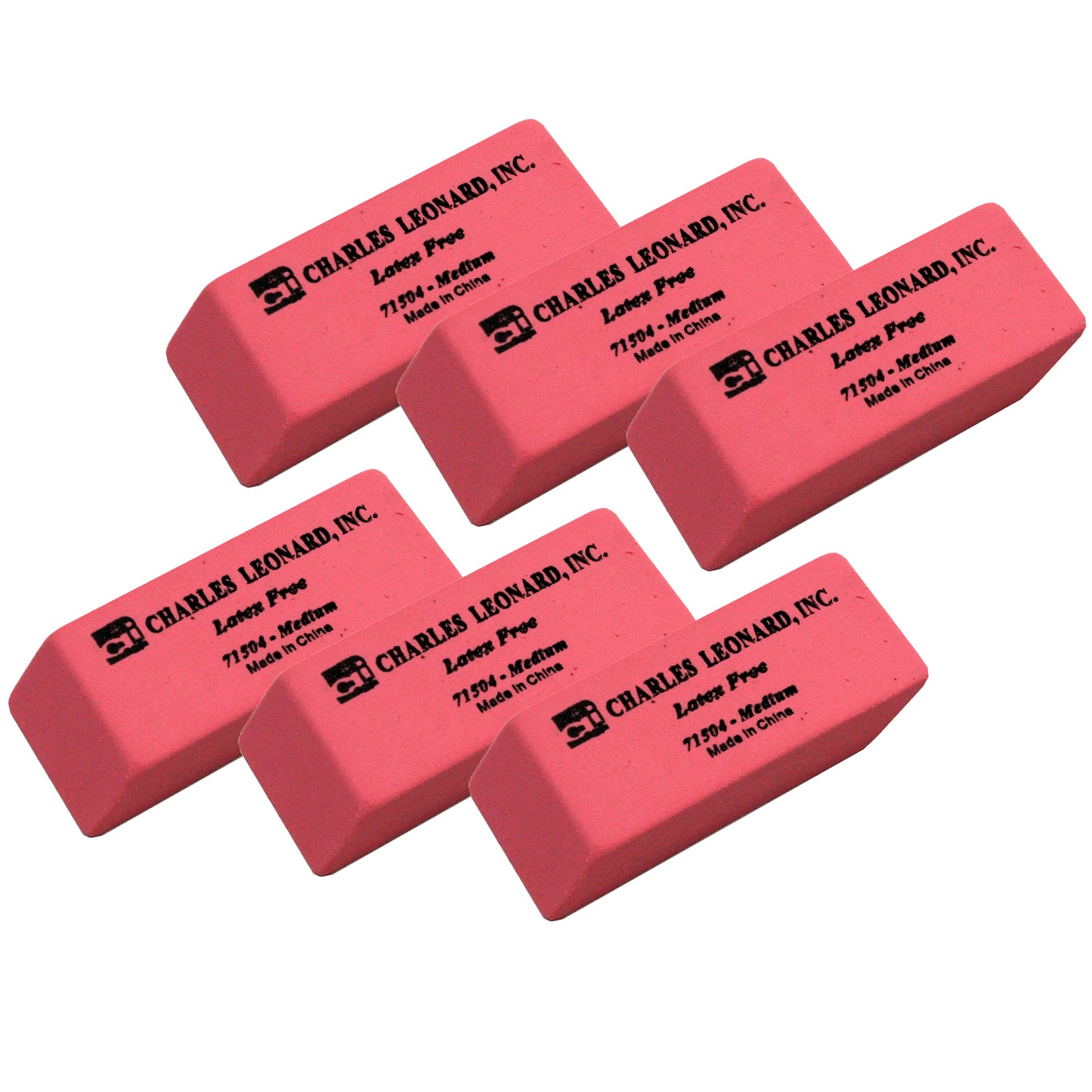 Eraser, Synthetic, Latex Free, Wedge Shape, Pink, Medium, 24 Per Box, 6 Boxes