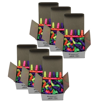 Pencil Eraser Caps, Latex Free, Assorted Colors, 144 Per Box, 6 Boxes