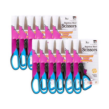 Cushion Grip 7" Scissors, Straight, Pack of 12