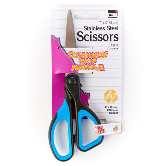 Cushion Grip 7" Scissor, Straight, Pack of 12