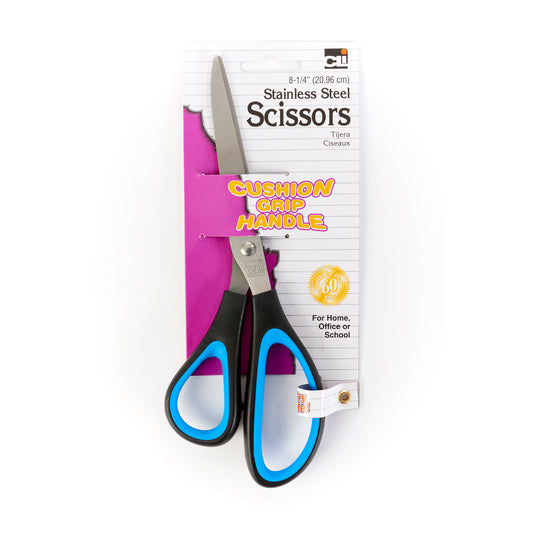 Charles Leonard Cushion Grip Scissor, 8.25" Bent, Bundle of 12