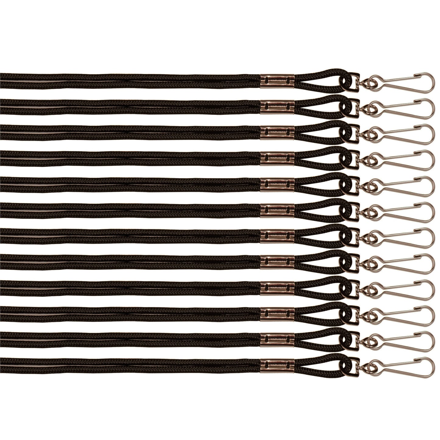 Heavy Nylon Lanyards, Black, 12 Per Pack, 3 Packs