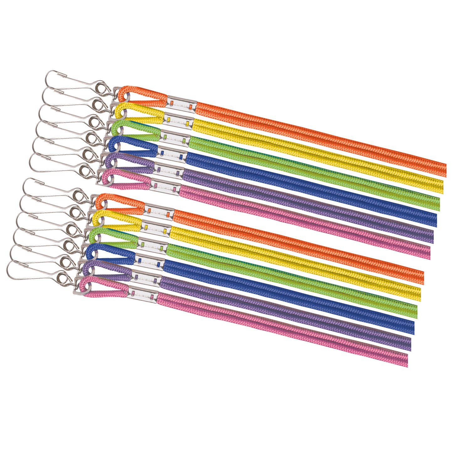 Assorted Neon Nylon Lanyards, 12 Per Pack, 3 Packs