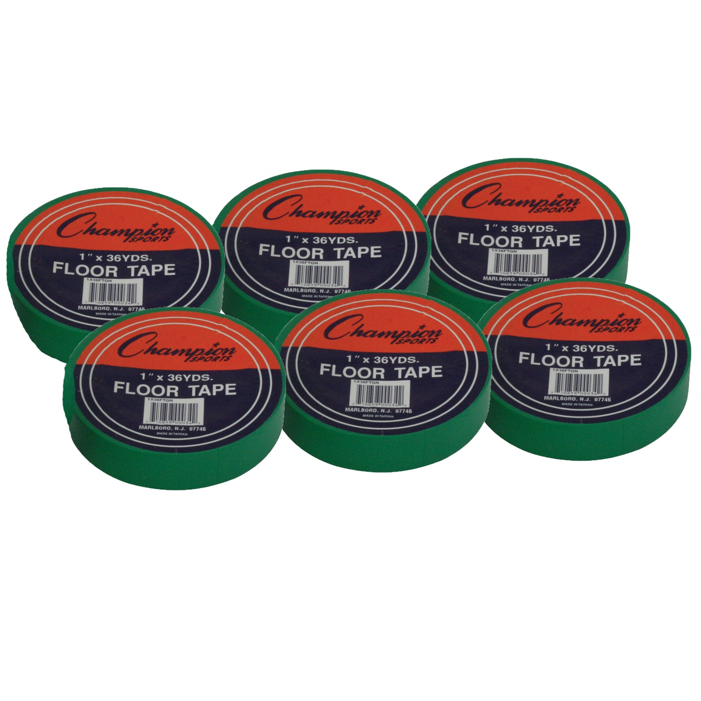 Floor Marking Tape, Green, 1" X 36 yd, 6 Rolls