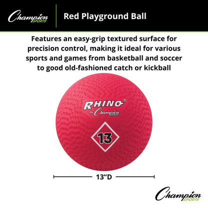 Playground Ball, 13", Red