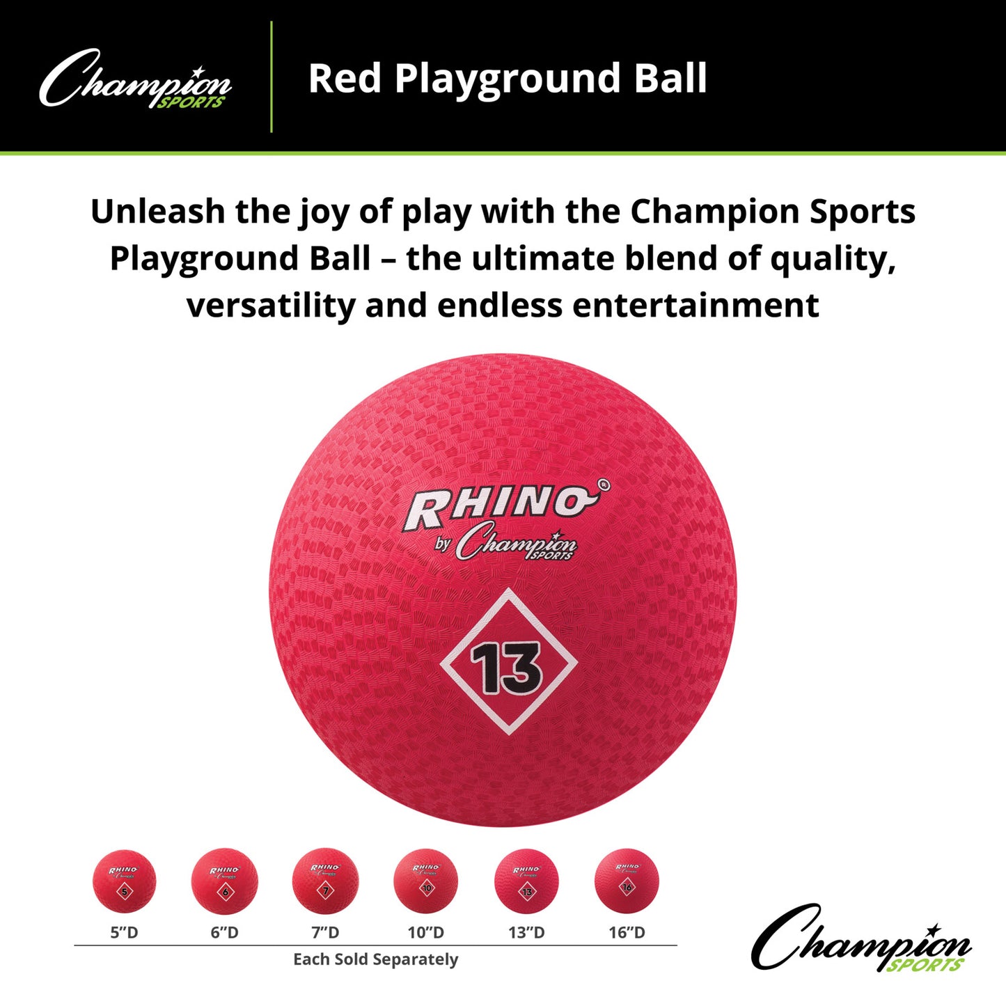 Playground Ball, 13", Red