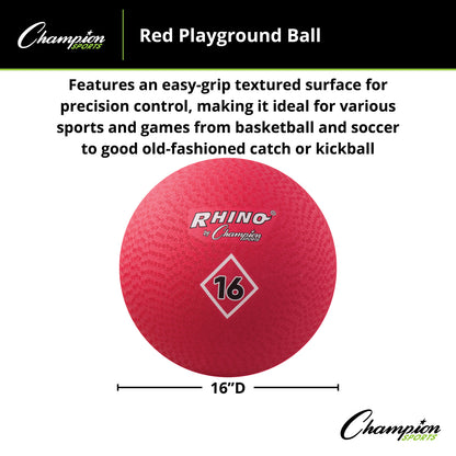 Playground Ball, 16", Red