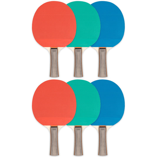 Rubber Face Table Tennis Paddle, 5-Ply, Pack of 6