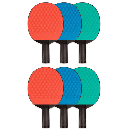 Plastic Rubber Face Table Tennis Paddle, Pack of 6