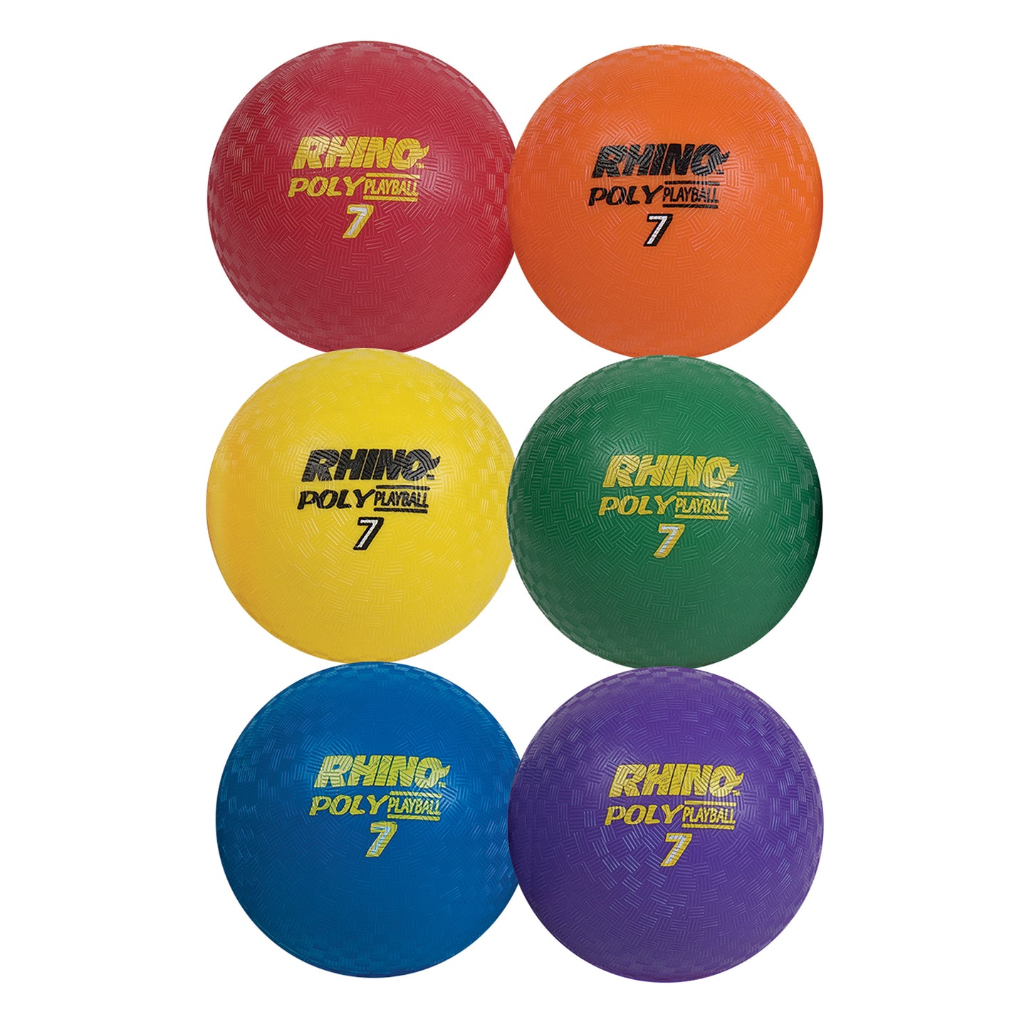 Rhino® Poly 7" Playground Ball Set, Assorted Colors, Set of 6