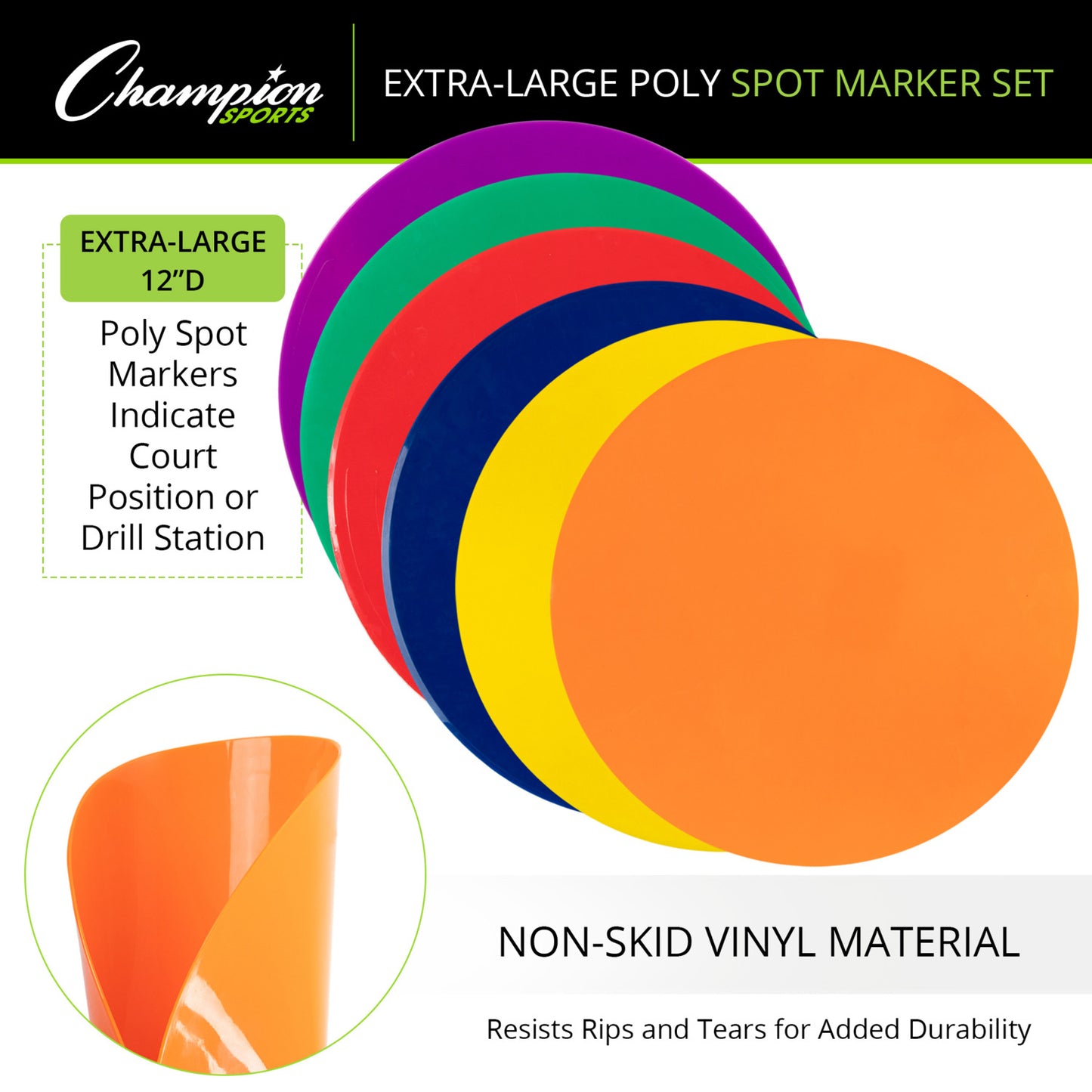 Extra Large Poly Spot Market Set, 12" Diameter, 6/Set