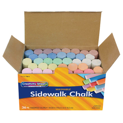 Sidewalk Chalk, Assorted Colors, 4", 37 Pieces