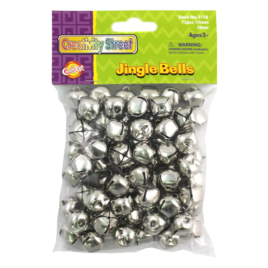 Jingle Bells, Silver, 5/8", 72 Count