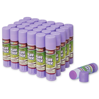 Glue Sticks, Purple, 0.28 oz., 30 Count