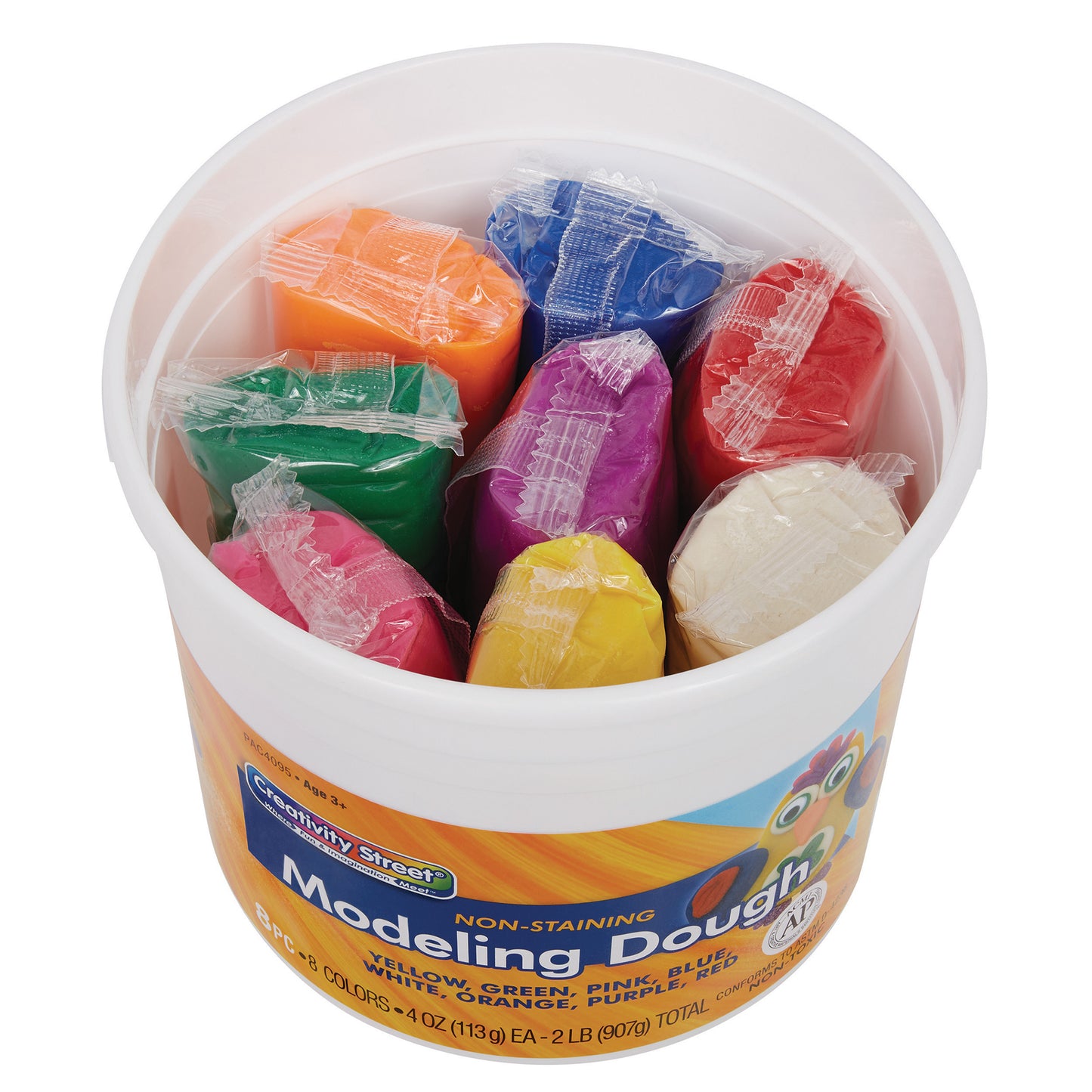 Modeling Dough, 8 Assorted Colors, 4 oz. Per Piece, 8 Pieces