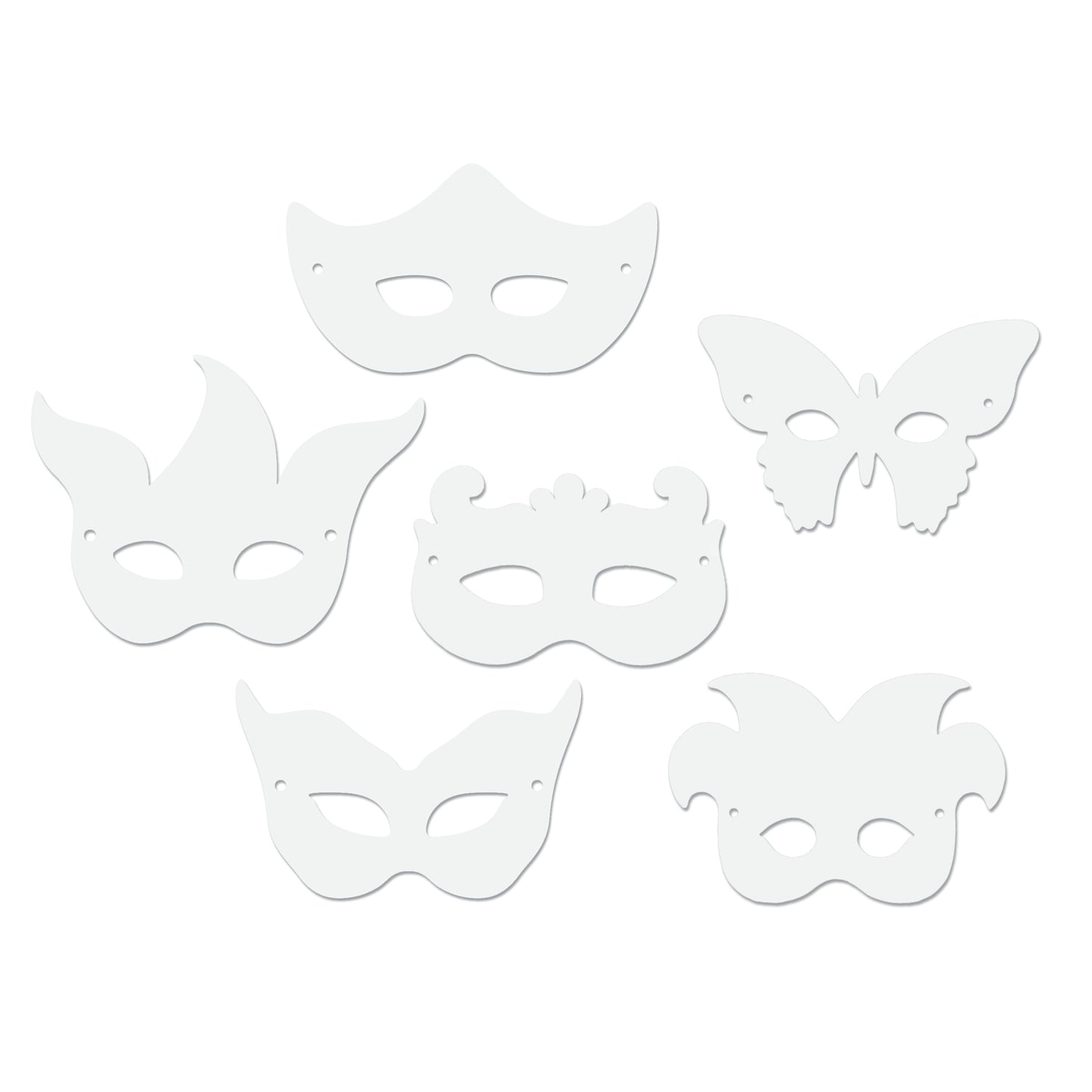 Die-Cut Paper Masks, Mardi Gras Assortment, Assorted Sizes, 24 Pieces