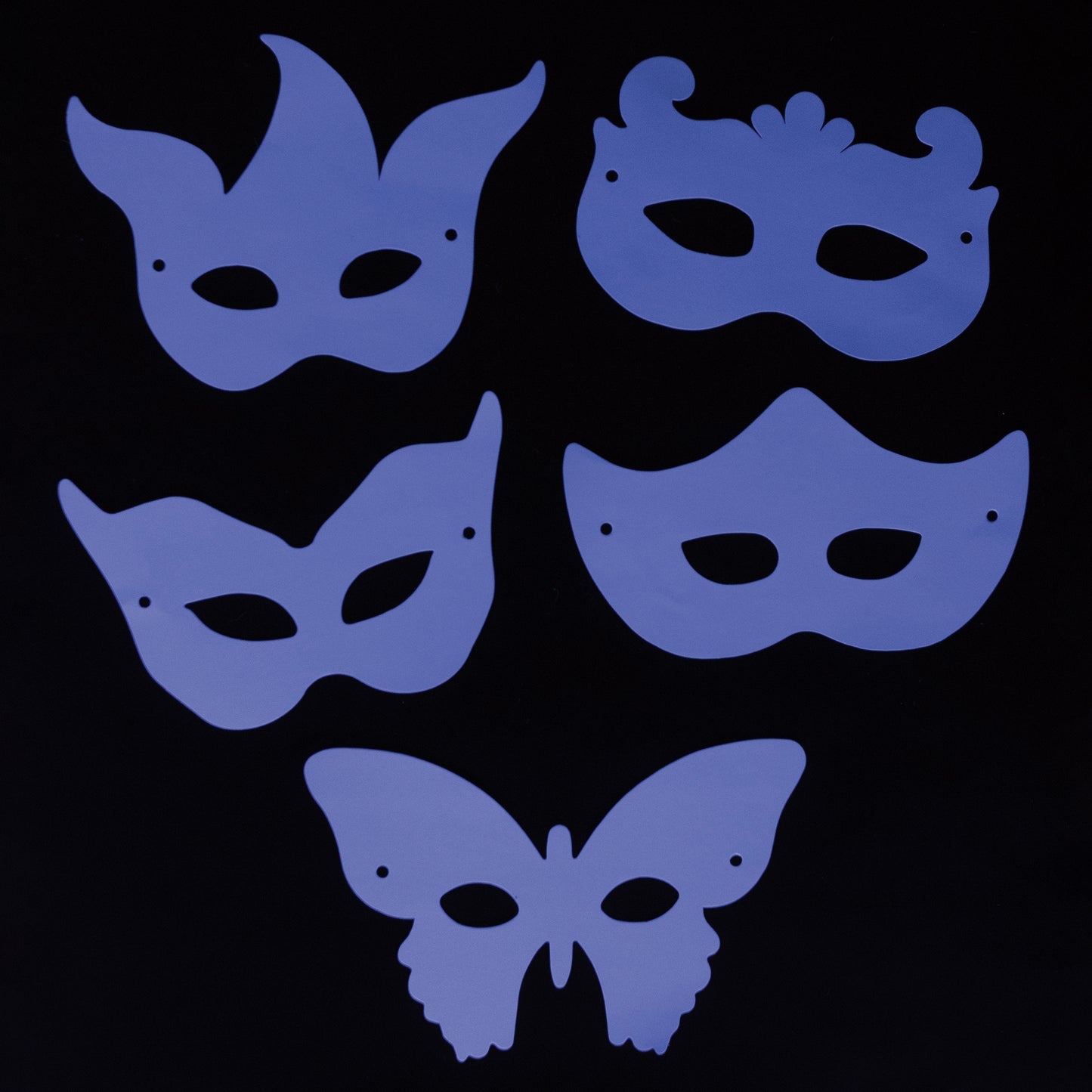 Die-Cut Paper Masks, Mardi Gras Assortment, Assorted Sizes, 24 Pieces