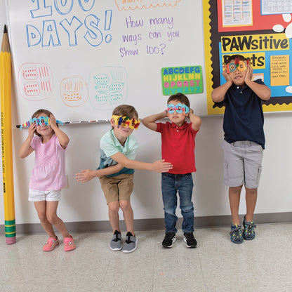 100 Days of School Paper Glasses, 2.5" x 16", 25 Pieces