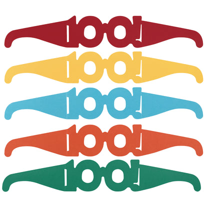 100 Days of School Paper Glasses, 2.5" x 16", 25 Pieces