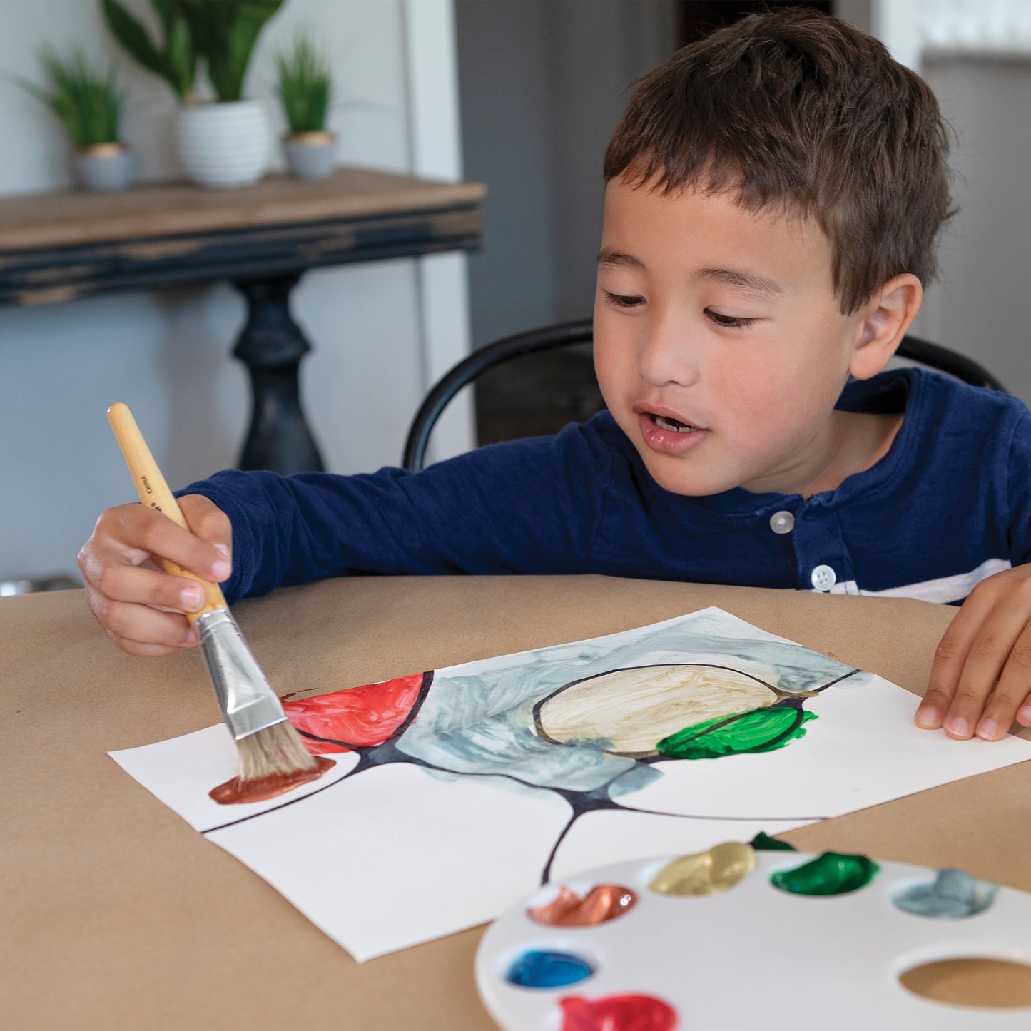 Beginner Paint Brushes, Preschool Brush Set, 6" to 8" long, 24 Brushes