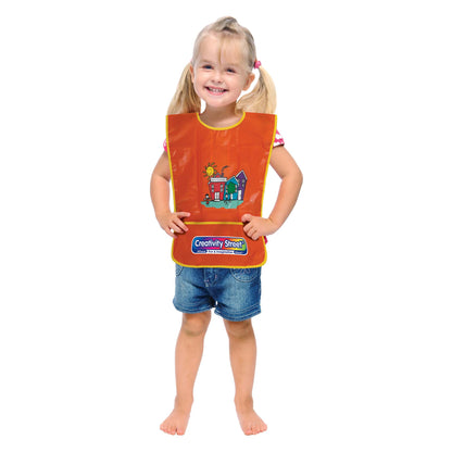 Children's Artist Smock, Ages 3 to 8, Orange, 15" x 12", 1 Piece