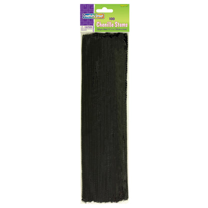 Regular Stems, Black, 12" x 4 mm, 100 Pieces