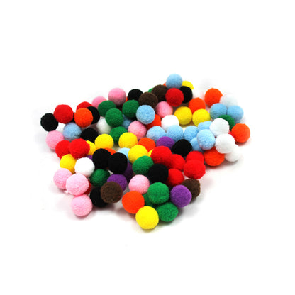 Pom Pons, Bright Hues Assortment, 0.5", 100 Pieces