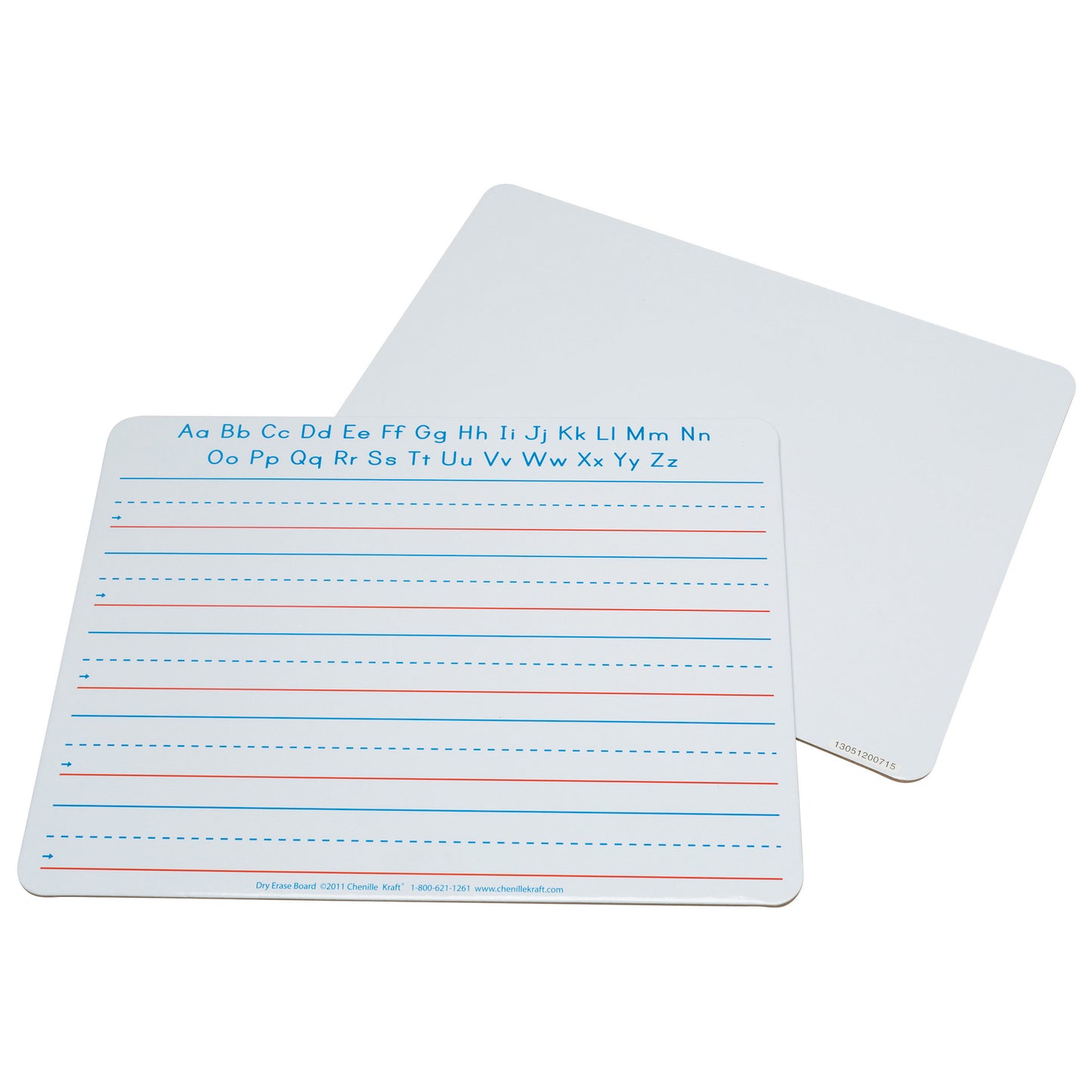 Handwriting Whiteboard, 2-Sided, Ruled/Plain, 1" x 1/2" x 1/2" Ruled, 9" x 12", 10 Boards