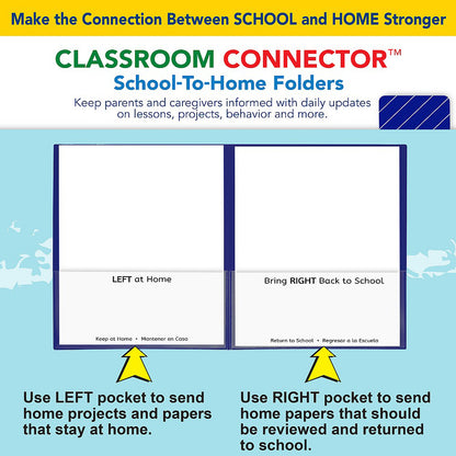 Classroom Connector™ School-To-Home Folder, Blue, Box of 25